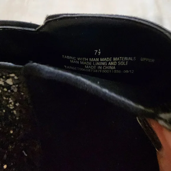 Mossimo Supply Co. Black Suede And Sparkle Heeled Ankle Boots, EUC, Size 7.5 - Picture 4 of 8